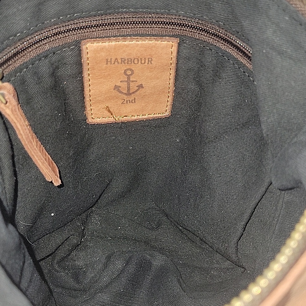 Harbour 2Nd for Anthropologie Leather Crossbody Messenger Bag - Brown - Picture 13 of 14